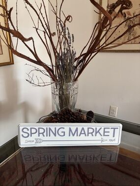 Source Unknown White and Lavender SPRING MARKET Decorative Sign